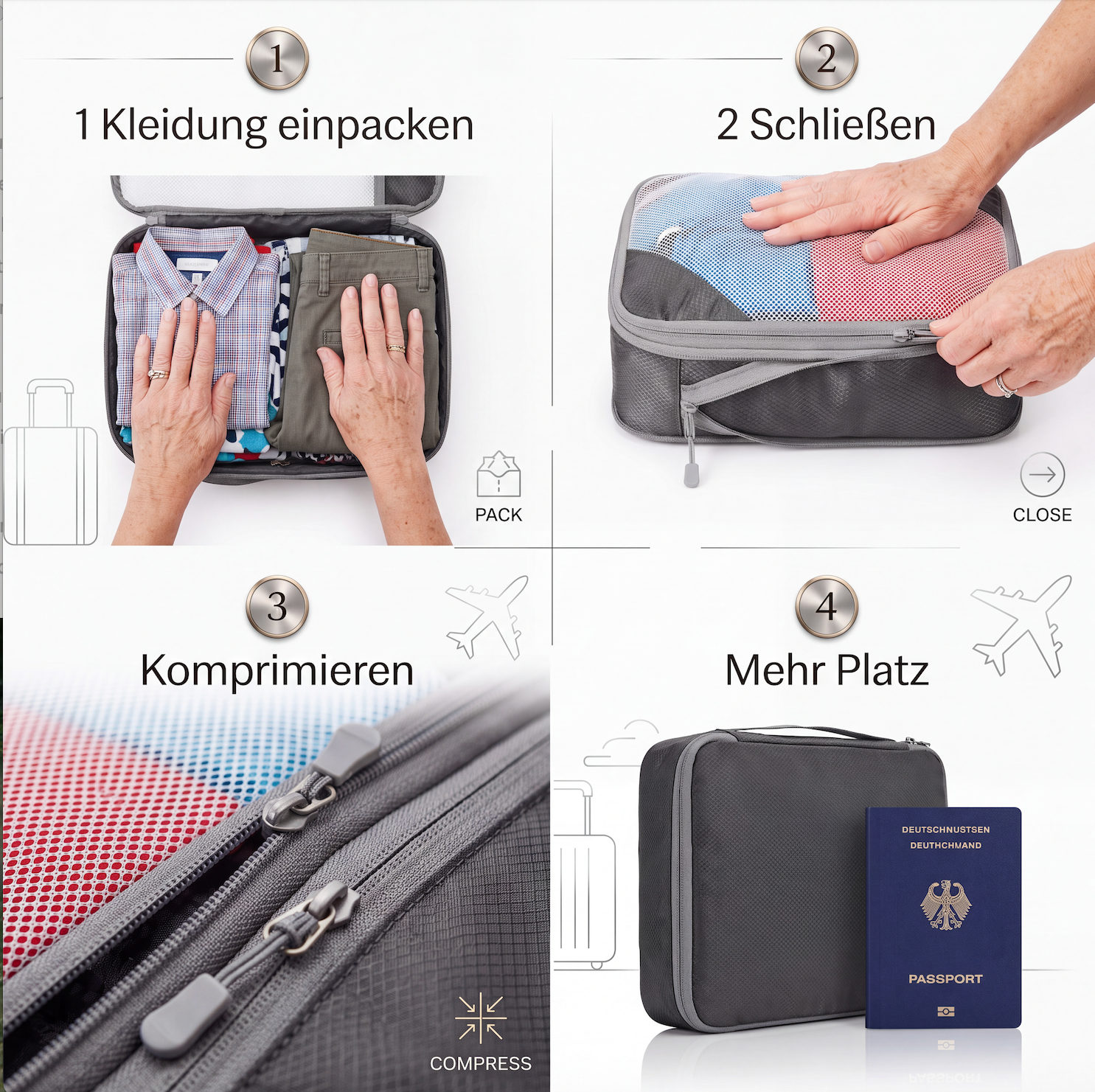 ECHOORIA PackPro | Suitcase Organizer with Compression