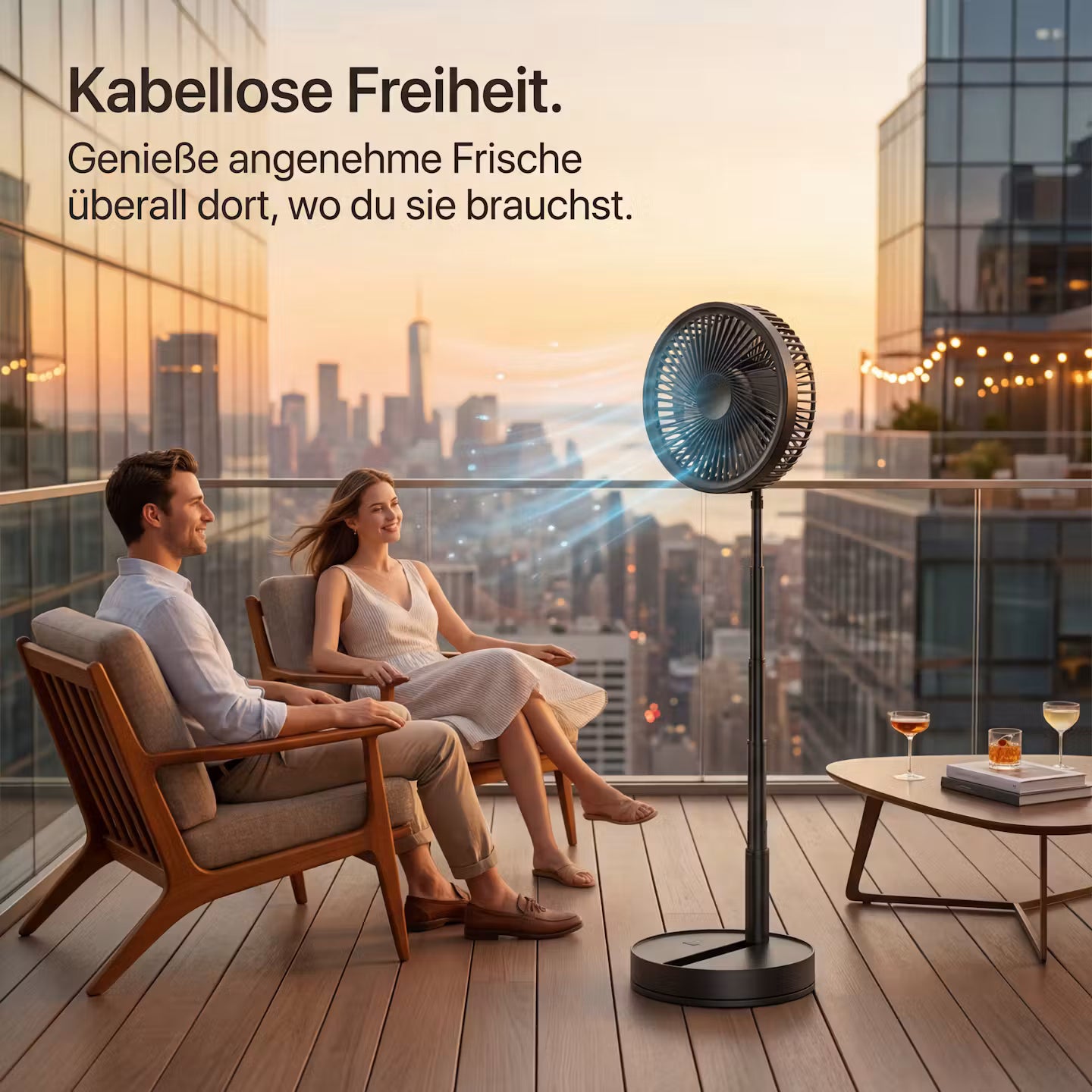 ECHOORIA FlexBreeze™ – Cordless 4-in-1 Tower Fan