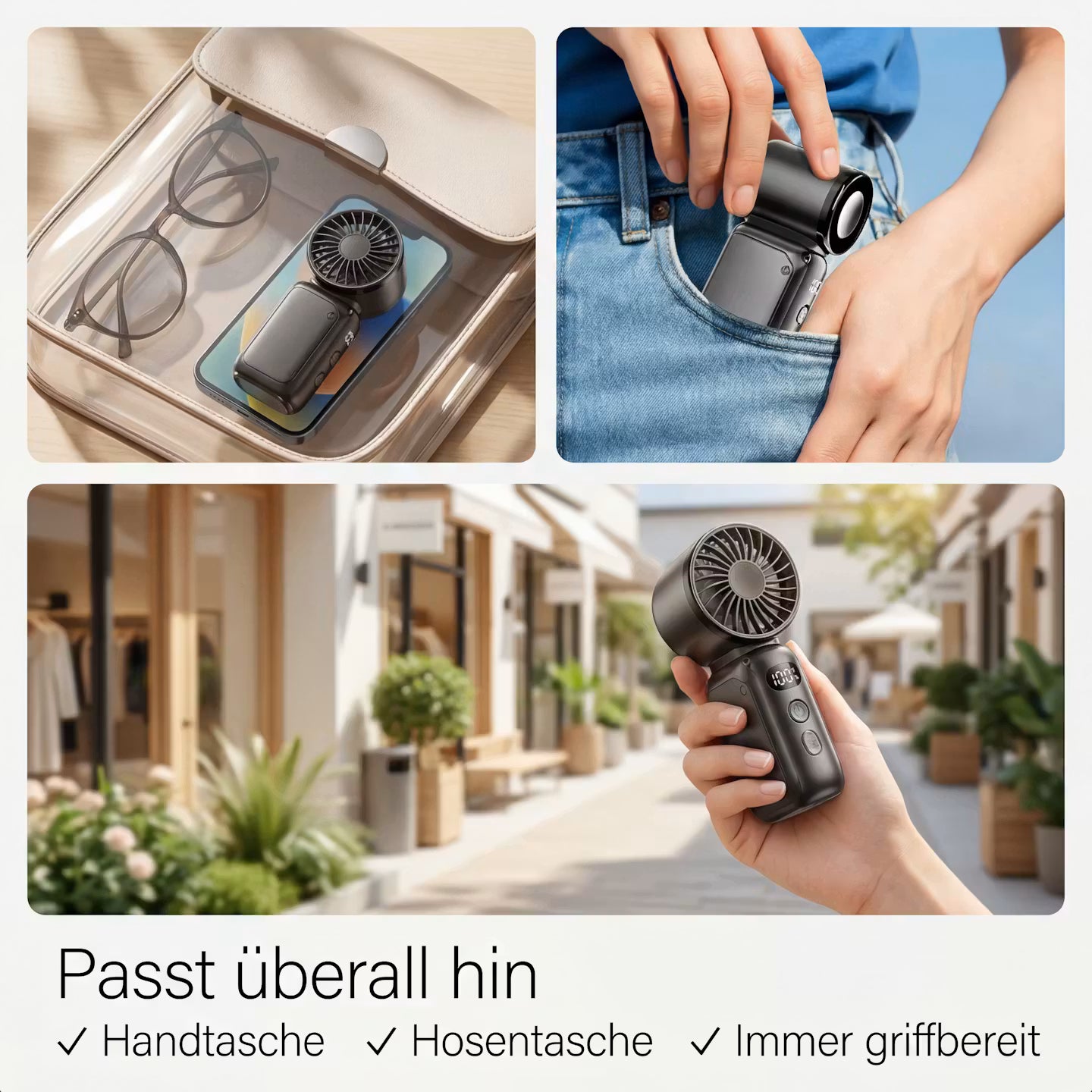 ECHOORIA FrostFlow™ – Handheld Fan with Ice Cooling