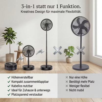 ECHOORIA FlexBreeze™ – Cordless 4-in-1 Tower Fan