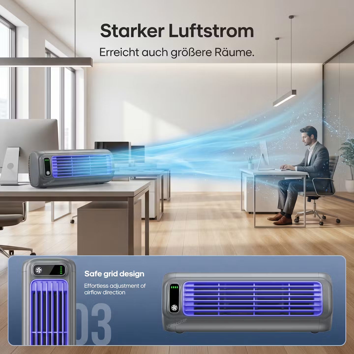 ECHOORIA AirFlow Pro™ – Cordless Wall Fan