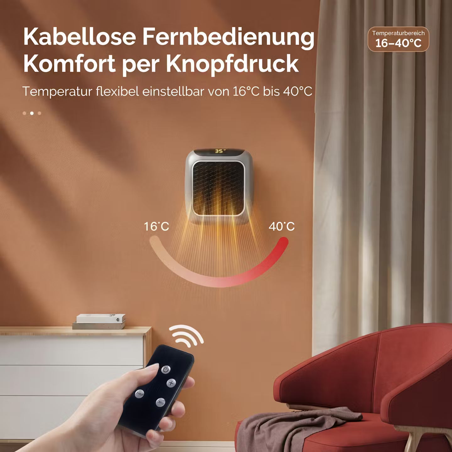 MiniHeat Pro Wall-Mounted Fan Heater