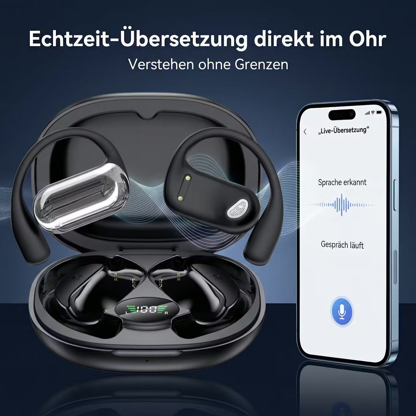 Real-time translation headphones with AI voice assistance