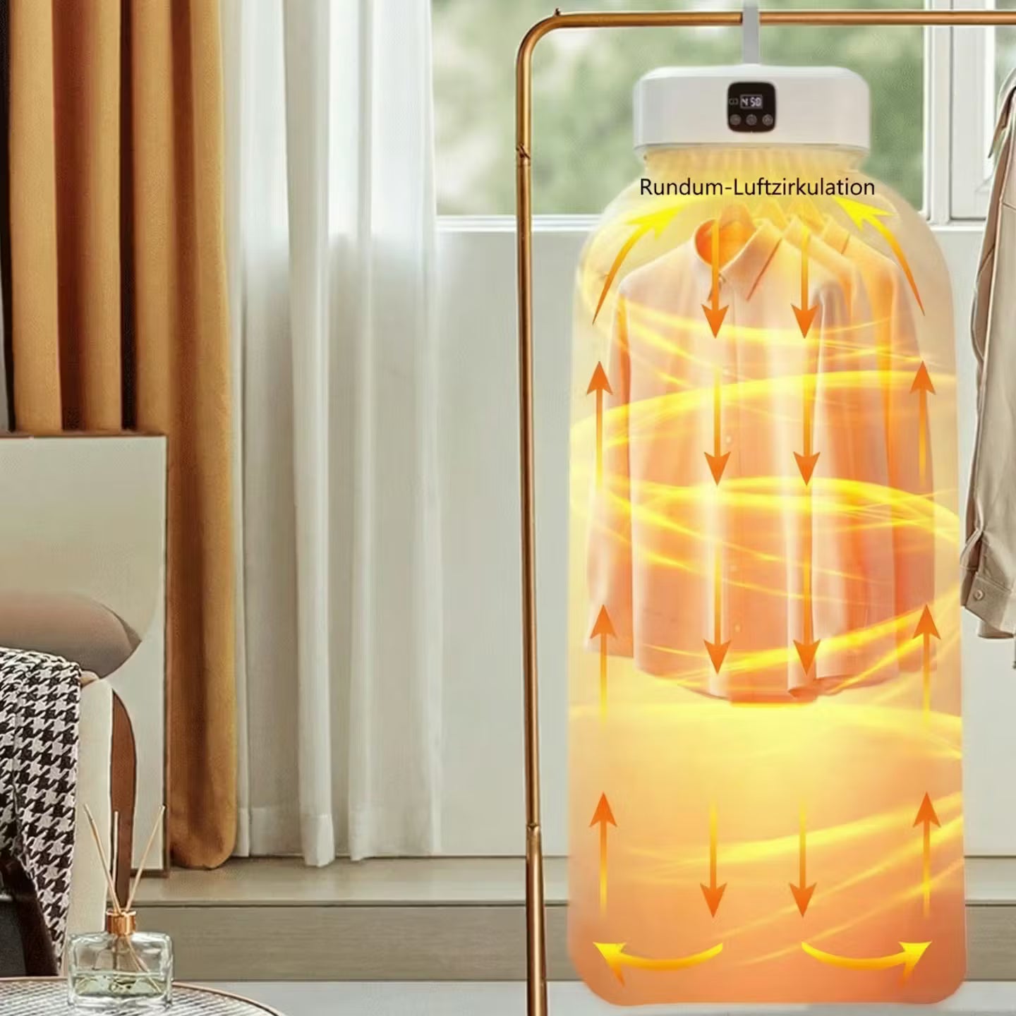 Portable clothes dryer with UV sterilization