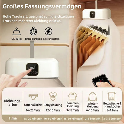 Portable clothes dryer with UV sterilization