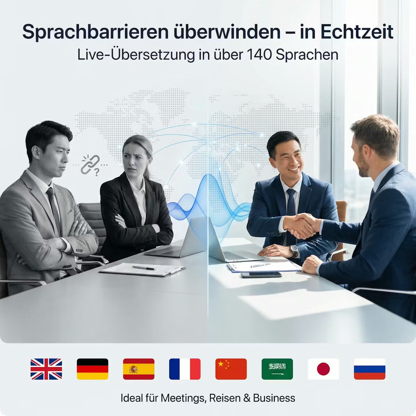 Real-time translation headphones with AI voice assistance