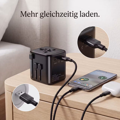 Universeller Reiseadapter mit USB & USB-C PD
