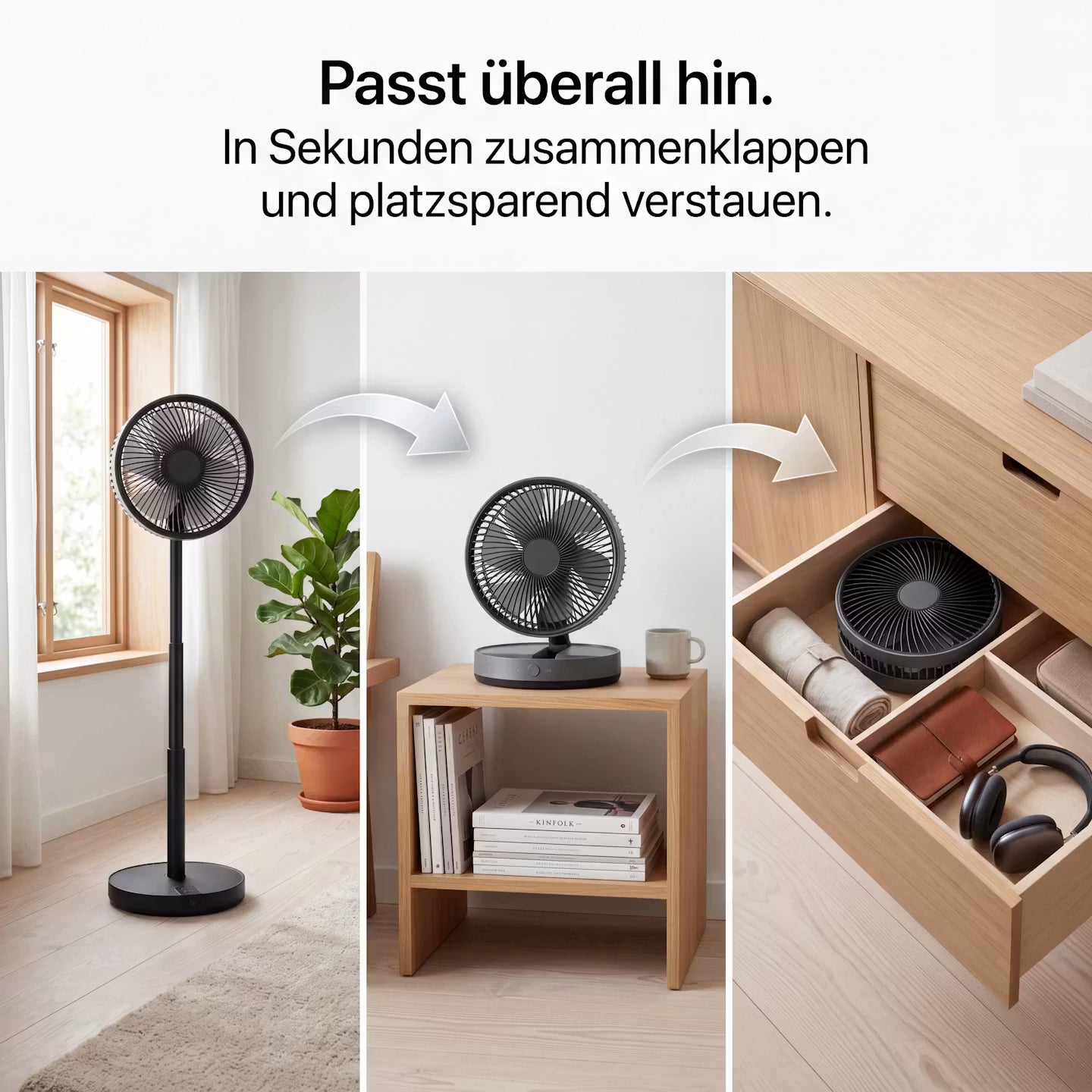 ECHOORIA FlexBreeze™ – Cordless 4-in-1 Tower Fan